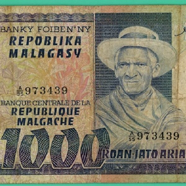 banconota del Madagascar da 1000 aryary
