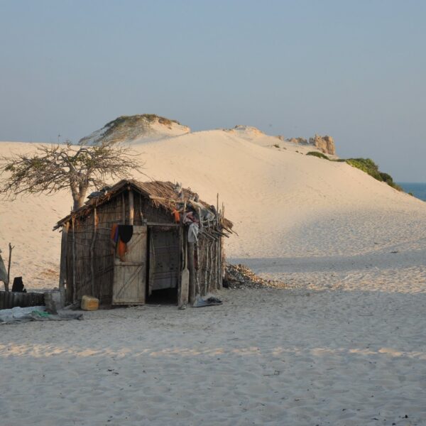 una capanna dei Vezo presso l'hotel Laguna Blu in Madagascar